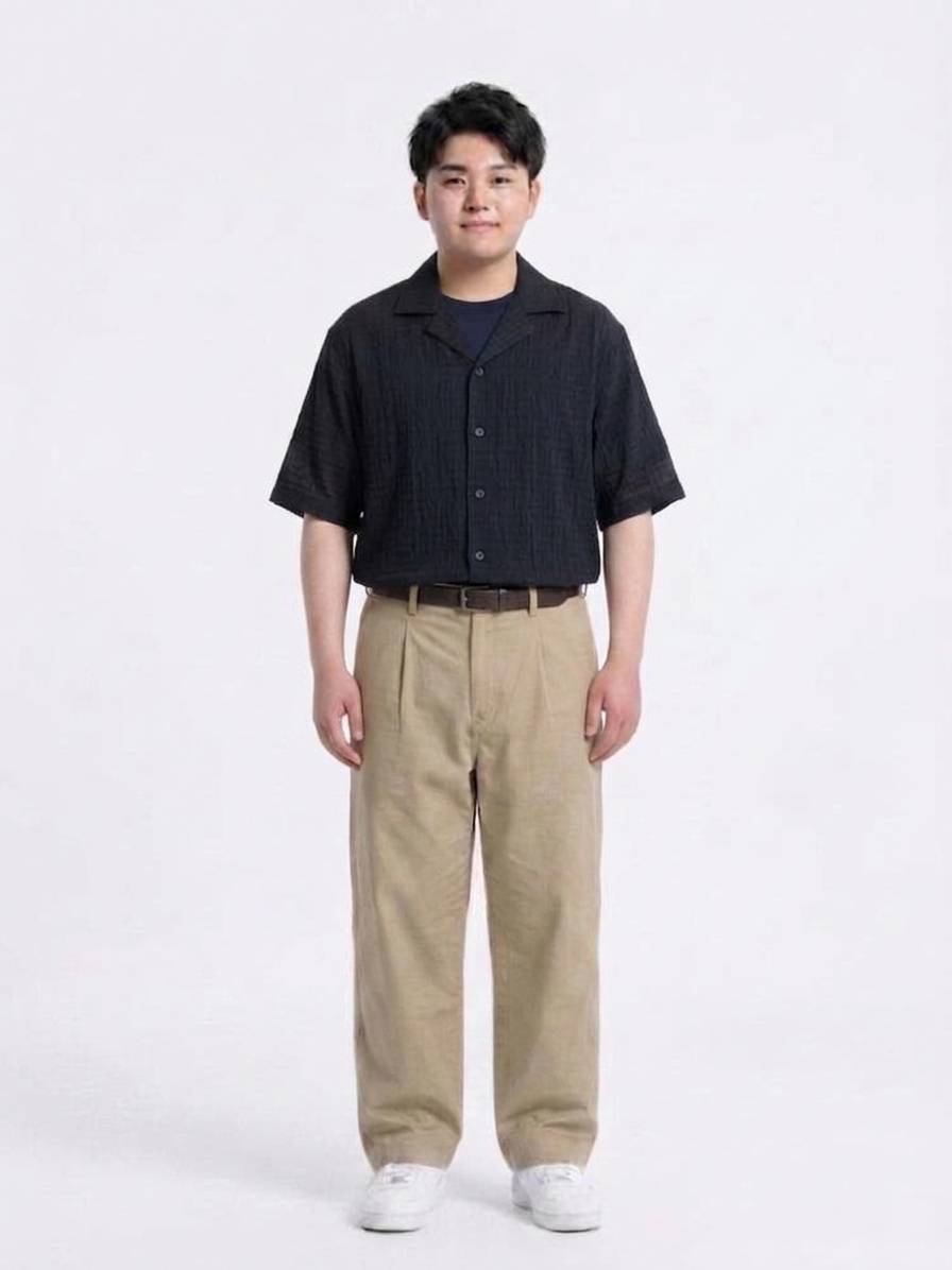 紺シャツチノパン大きいサイズ